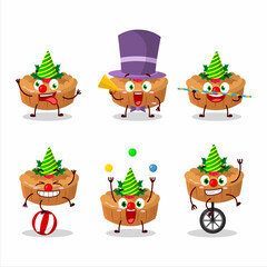 Sticker - Cartoon character of pie christmas with various circus shows