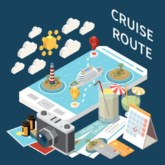 Canvas Print - Sea Cruise Isometric Concept