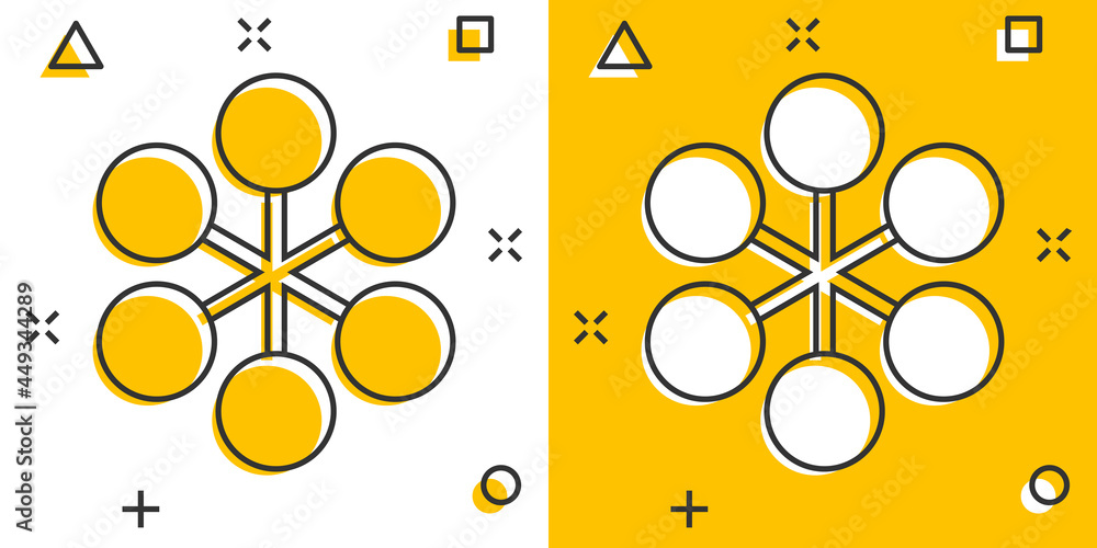 Stockvektorbilden Vector cartoon structure diagram icon in comic style ...