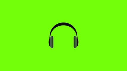 Sticker - Modern headphones icon animation