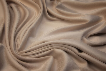 Close-up texture of natural brown fabric or cloth in same color. Fabric texture of natural cotton, silk or wool, or linen textile material. Velvet canvas background.