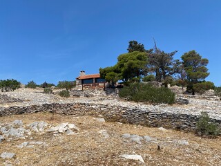 Wall Mural - Beautiful stone cabin on top of Solta island, Croatia