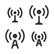 Monochromatic pixel-perfect  linear  icons of radio repeater built on two base grids of 32 x 32 and 24 x 24 pixels for easy scaling. The initial base line weight is 2 pixels. Editable strokes