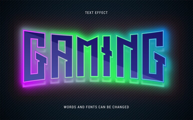 Wall Mural - gaming esport illuminated text effect editable eps cc
