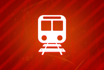 Train icon isolated on abstract red gradient magnificence background