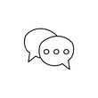 © hilda - communication, chatting icon in flat black line style, isolated on white background