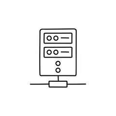 Canvas Print - Computer data Server icon in flat black line style, isolated on white background 