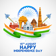 Famous Indian Monument And Landmark For Happy Independence Day Of India