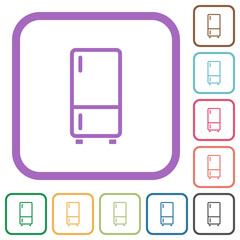 Poster - Refrigerator outline simple icons