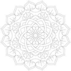 Leaf Flower Petal Coloring Mandala Art Simple Graphic Shape Vector Floral Oriental Outline Vintage Decorative Elements Pattern Illustration Islam Arabic Indian Turkish Mystic Religion Morals Lotus