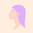 © Rikitikikatya - Vector abstract minimalistic portrait of a woman . Women's profile.