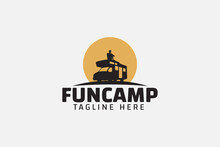 Fun Camp Logo Vector Graphic For Any Business Especially For Outdoor Activity, Holiday, Trip, Travelling, Sport, Adventure, Etc.
