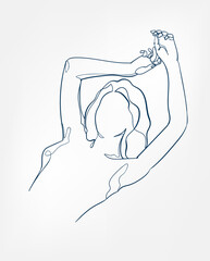 Wall Mural - dream girl line art single line isolated vector illustration abstract