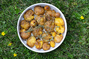 Canvas Print - oven baked potatoes