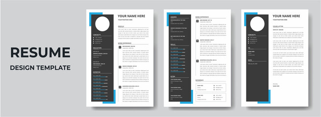 Clean Modern Resume and Cover Letter Layout Vector Template for Business Job Applications, Minimalist resume cv template, Resume design template, cv design, multipurpose resume design