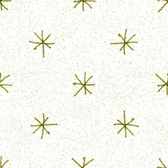 Wall Mural - Hand Drawn Snowflakes Christmas Seamless Pattern. Subtle Flying Snow Flakes on chalk snowflakes Background. Amazing chalk handdrawn snow overlay. Great holiday season decoration.