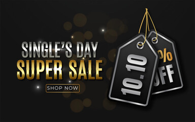 Wall Mural - Realistic singles day bokeh Super sale