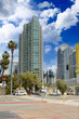 Group of skyscrapers known as the Bayside by Bosa overlook the waterfront in San Diego, California
