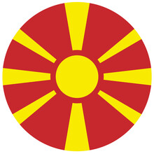 Colored North Macedonia Flag. Vector Illustration Of Circle North Macedonia Flag