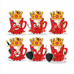 Poster - A Charismatic King frappe coffee cartoon character wearing a gold crown