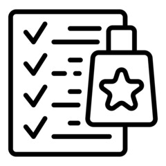 Sticker - Approved product icon outline vector. Quality guarantee. Approve check