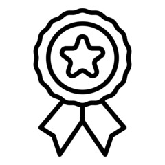 Sticker - Star emblem icon outline vector. Design shape. Round badge