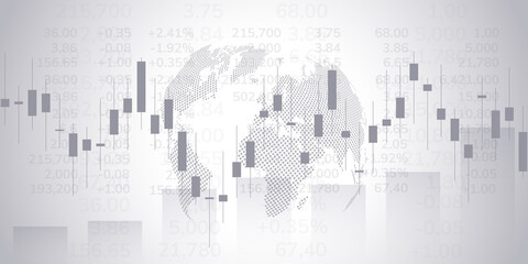 Wall Mural - Stock market and exchange. Bullish point, Trend of graph.Graph chart of stock market investment world trading. Stock market data. Vector illustration
