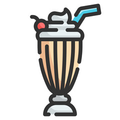 Wall Mural - milkshake line icon