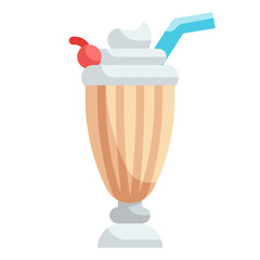 Sticker - milkshake flat icon