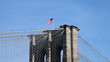American flag on the Brooklyn bridge in New York