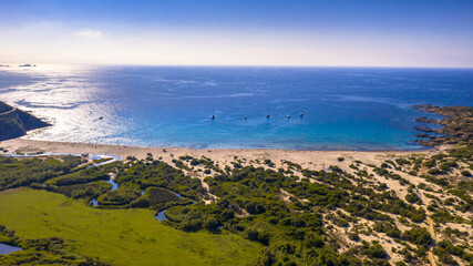 Canvas Print - Aerial view east coast of Corsica