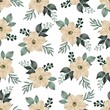 © else_lalala - seamless pattern of white flower and green leaf for background and textile design