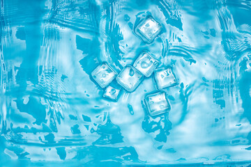 Canvas Print - Cool transparent ice in summer