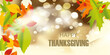 © kume111000 - Happy thanksgiving background. Autumn leaves isolated. Autumn banner. Vector illustration