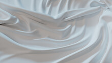 White Cloth With Ripples And Folds. Luxury Surface Background.
