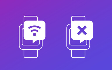 Wall Mural - connect or disconnect smart watch icons