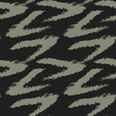 Poster - Green Brush Stroke Fur Seamless Pattern