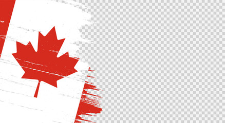 Wall Mural - Canada flag with brush paint textured isolated  on png or transparent background,Symbol Canada,template for banner,advertising ,promote, design,vector,top gold medal winner sport country