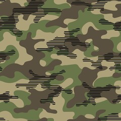 Camouflage background. Seamless green pattern vector