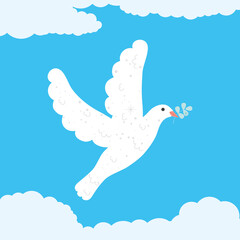 Sticker - peace dove illustration