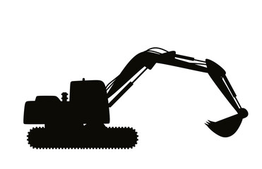 Wall Mural - Large excavator silhouette. vector illustration.