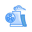 Radiation vector blue colours icon style illustration. EPS 10 file
