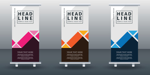 Wall Mural - Roll up banner set design template design. Modern Design. Geometric Banner Vector illustration