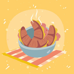 Sticker - bowl with croissant