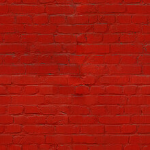 Texture Brick Red Wall Painted With Paint, Seamless Texture.