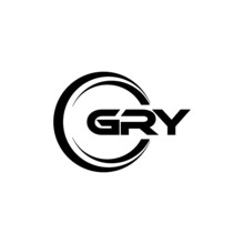 GRY Letter Logo Design With White Background In Illustrator, Vector Logo Modern Alphabet Font Overlap Style. Calligraphy Designs For Logo, Poster, Invitation, Etc.