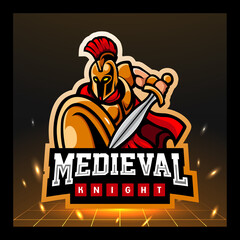 Wall Mural - Medieval knight mascot. esport logo design