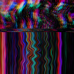 Wall Mural - glitch psychedelic background. old tv screen error. digital pixel noise abstract design. photo glitc