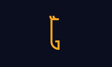 Letter G Giraffe Initial Line Art Logo Design