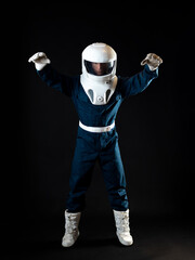 Wall Mural - The astronaut is floating in weightlessness. The hero